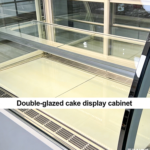 Double-layer glass for cake display cabinets