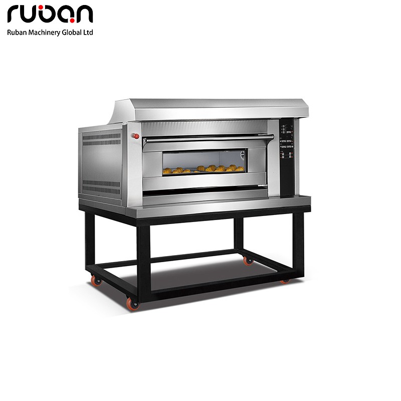 Commercial 1 Deck 2 Trays Kitchen Pizza Bread Bakery Cake Equipment Bakery Luxury Gas Deck Oven - Ruban