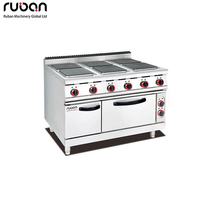 Hot Sale Stainless Steel Restaurant Cooker Commercial Electric Range With 6-Hot Plate with Multi-function Oven - Ruban