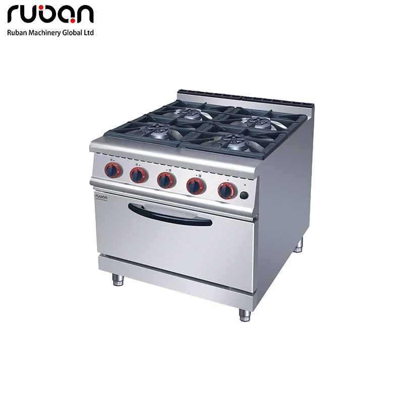 Kitchen Burner Gas Stove Commercial Gas Range Stove 4 burner with Oven Gas Combination Oven Stove - Ruban
