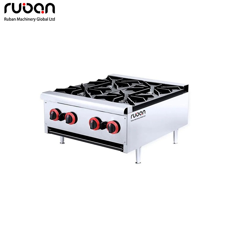 Commercial Kitchen Cooking High Quality Stainless Steel Gas Stove 4 Burner Cooker - Ruban