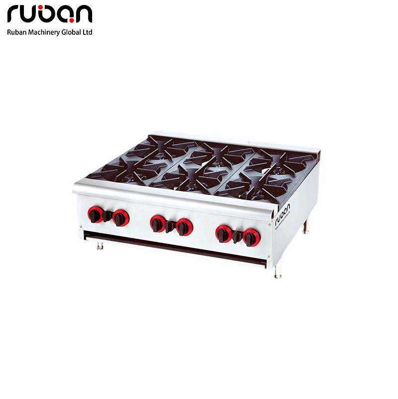Commercial Kitchen Cooking High Quality Stainless Steel Gas Stove 6 Burner Cooker - Ruban