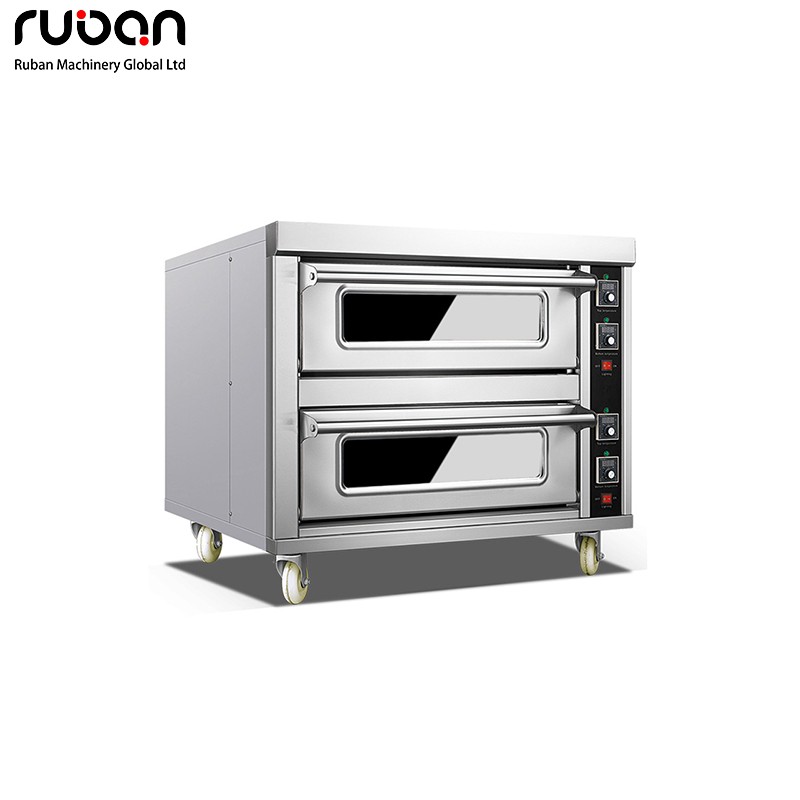Commercial Stainless 2 Deck 2 Trays  Kitchen Pizza Bread Bakery Cake Equipment Bakery Classic Electric Deck Oven - Ruban