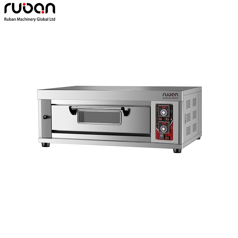 Commercial Stainless 1 Deck 2 Trays Kitchen Pizza Bread Bakery Cake Equipment Bakery Economic Gas Deck Oven - Ruban