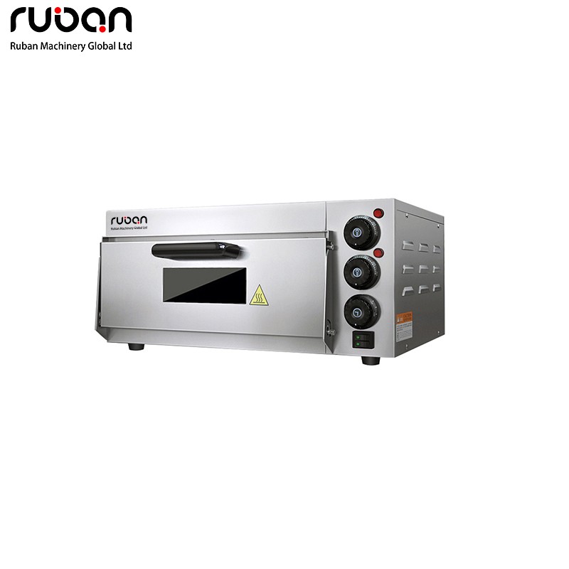 Commercial Mini Single-Deck Electric Pizza Oven with Independent Top/Bottom Heat, Cordierite Stone & LED Light - Ruban
