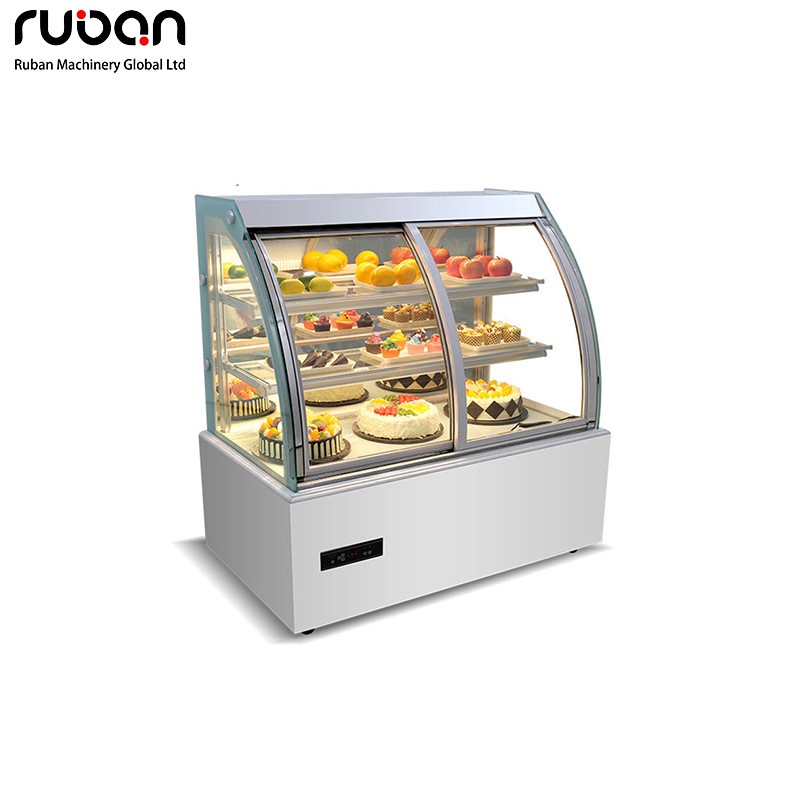 Commercial Bakery Marble Glass Food Showcase Cooler Pastries Cakes Breads Counter Cabinets Hotel Restaurant Fridge Chiller Freezer Display - Ruban