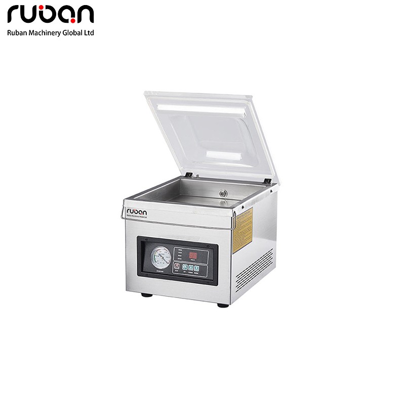 Stainless Steel Small Desktop Supermarket Factory Packaging Beef Fish Seafood Vegetable Vacuum Sealing Machine - Ruban