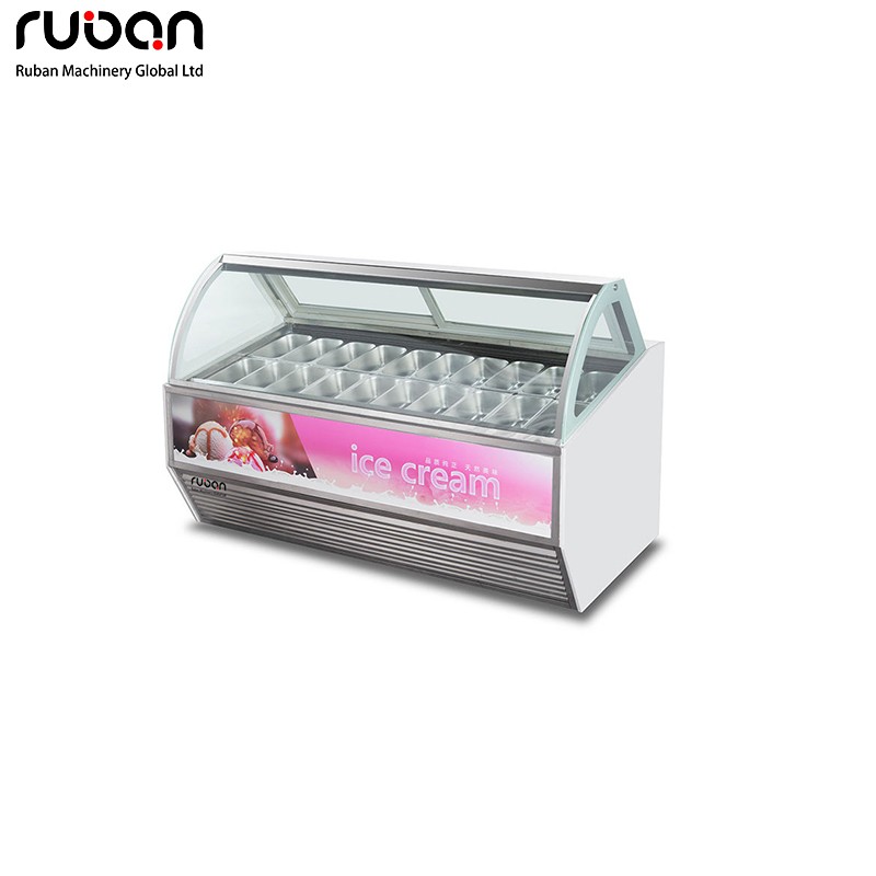 Commercial Hard Ice Cream Display Cabinet Refrigerated Frozen Snack Machine Ice Cream Cabinet - Ruban