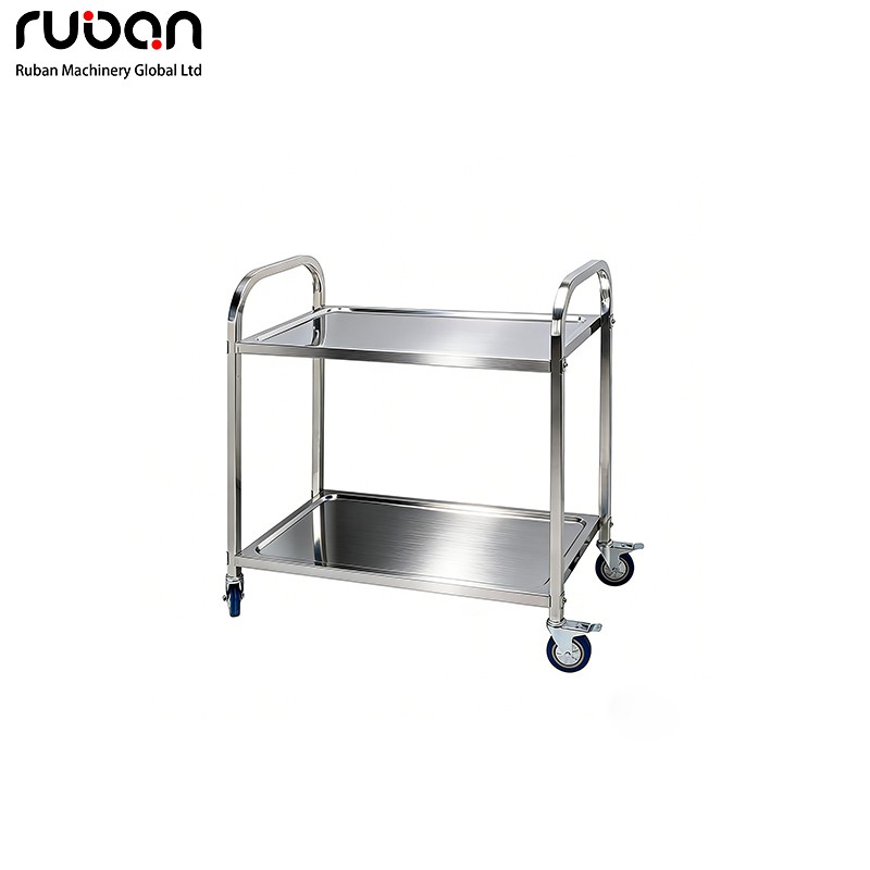 Stainless Steel Serving Trolley - 2/3 Tier Commercial Catering Cart with Wheels - Ruban