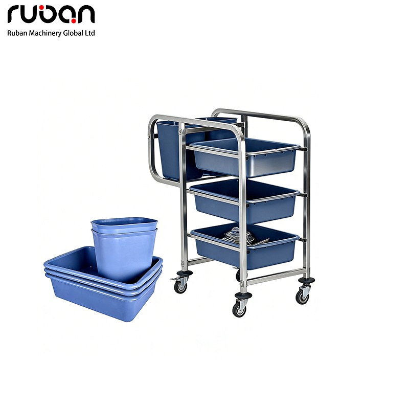 3-Tier Rolling Storage Trolley with Side Basket - Ruban