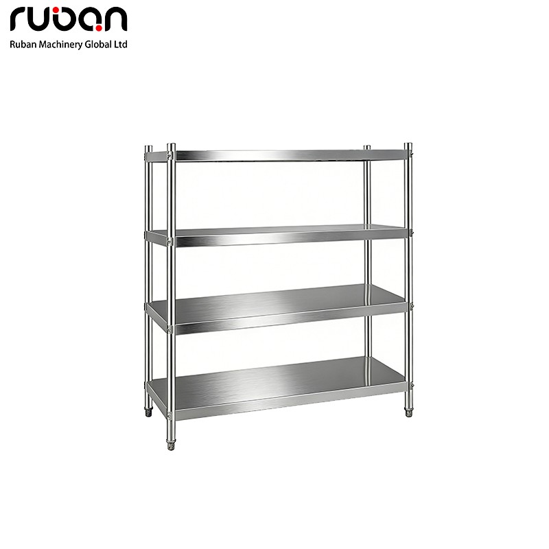 Commercial 4-Layer Full Solid Stainless Steel Shelf with Strong Load-Bearing - Ruban
