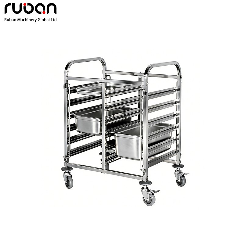 Commercial Stainless Steel Meal Tray Transport Trolley - Ruban