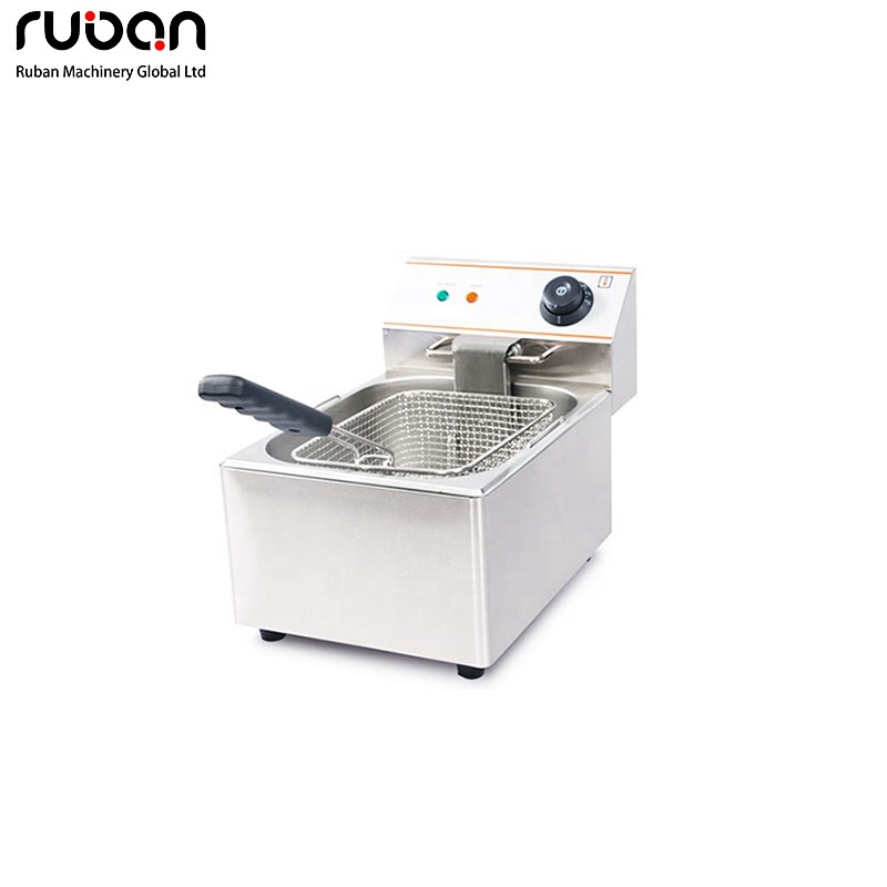 Commercial Grade Stainless Steel Single Tank Electric Fryer Kitchen Catering Equipment French Fries Machine - Ruban