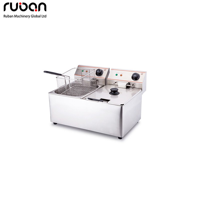Commercial Grade Stainless Steel Electric Fryer Kitchen Catering Equipment French Fries Machine - Ruban