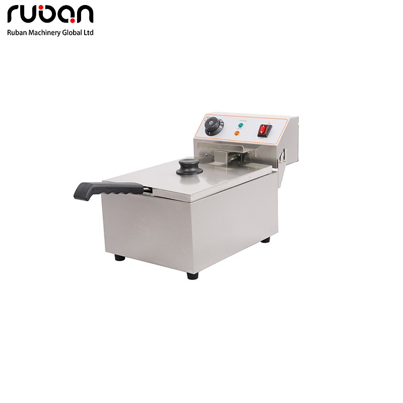 Commercial Single Tank Electric Deep Fryer Stainless Steel for Restaurant & Snack Bar - Ruban