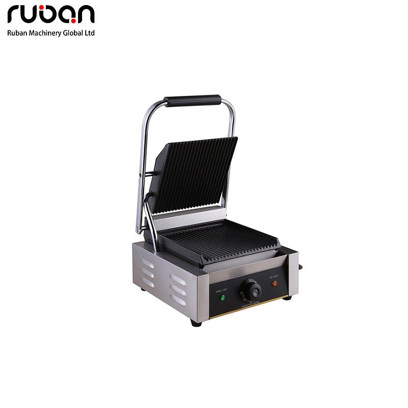 Commercial Electric Panini Press - Heavy-Duty Stainless Steel Grill for Restaurants & Cafes - Ruban