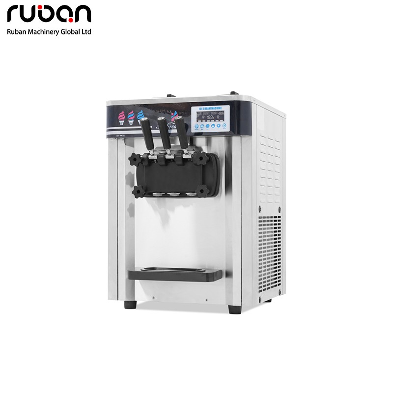 Commercial Soft Serve Ice Cream Machine | 220V Stainless Steel Ice Cream Maker for Business - Ruban