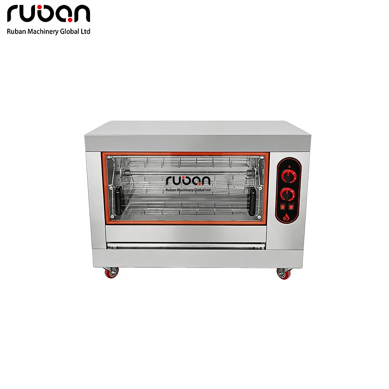 Commercial Gas Rotisserie Oven Stainless Steel Countertop Chicken Roaster for Restaurant - Ruban