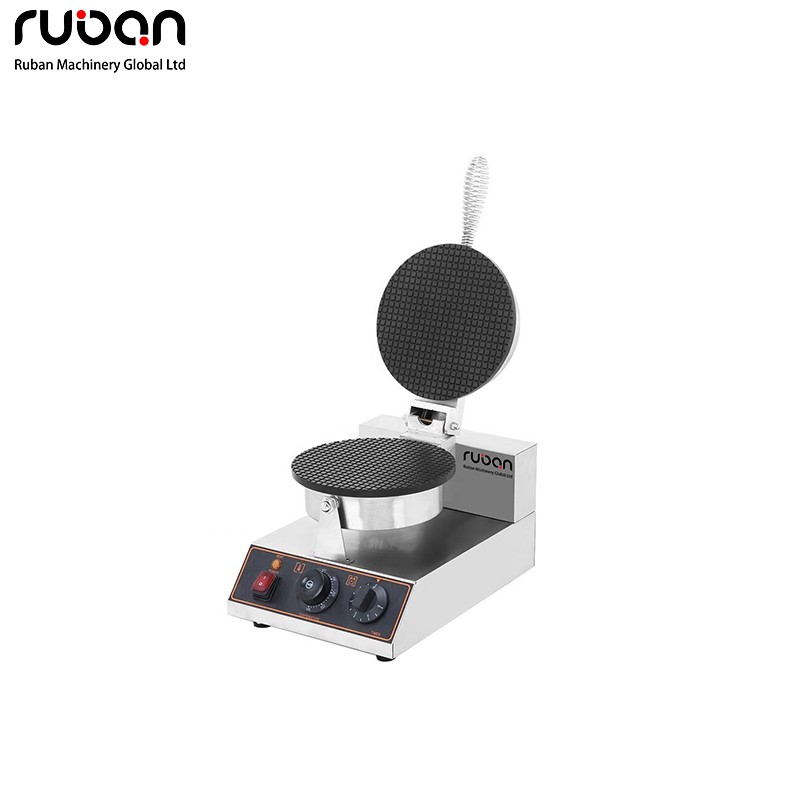 Commercial Electric Ice Cream Cone Waffle Maker Single/Double Head Crepe & Cone Baking Machine for Restaurant - Ruban