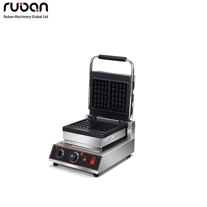 Commercial Electric Square Waffle Maker Single/Double Head Belgian Waffle Iron for Restaurant & Cafe - Ruban
