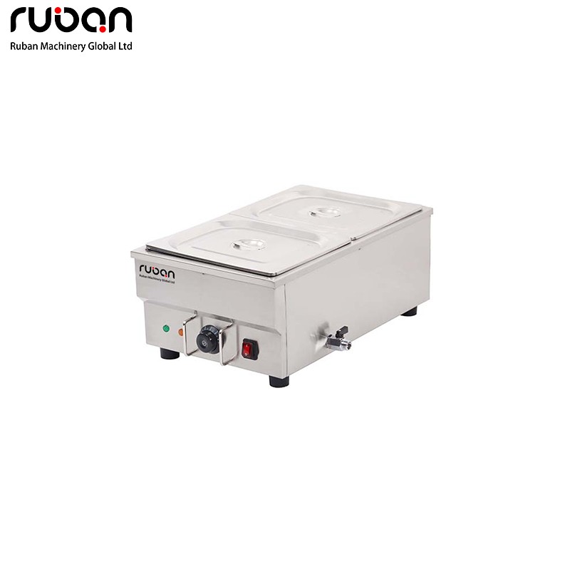 Commercial Electric Bain Marie Food Warmer, Stainless Steel Buffet Server with Temperature Control & Drain Faucet for Restaurant Catering - Ruban
