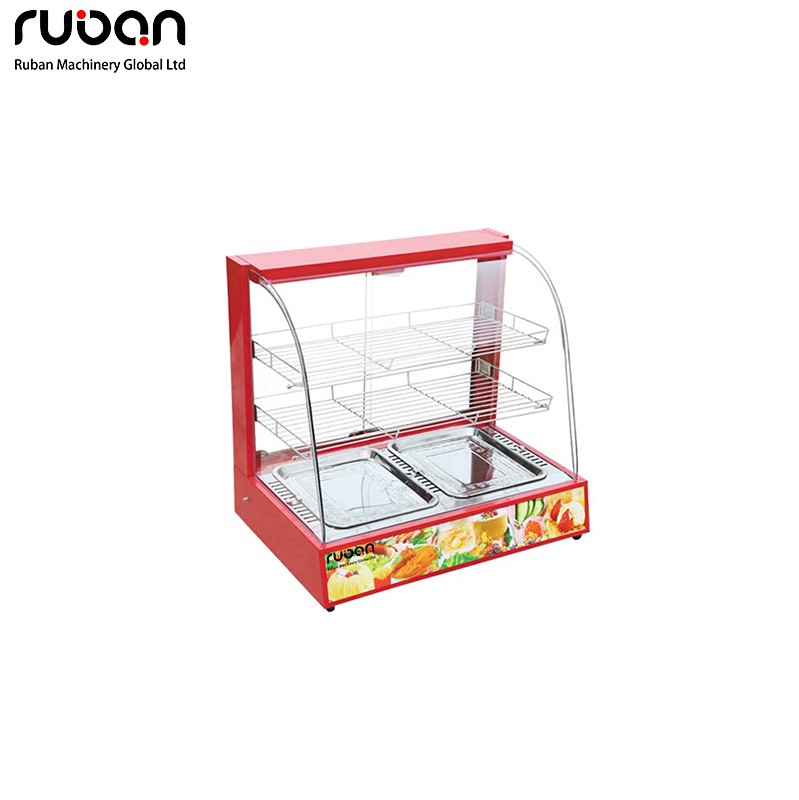 Commercial Countertop Food Warmer Display Cabinet, Curved Glass Heated Case for Cafes & Fast Food - Ruban