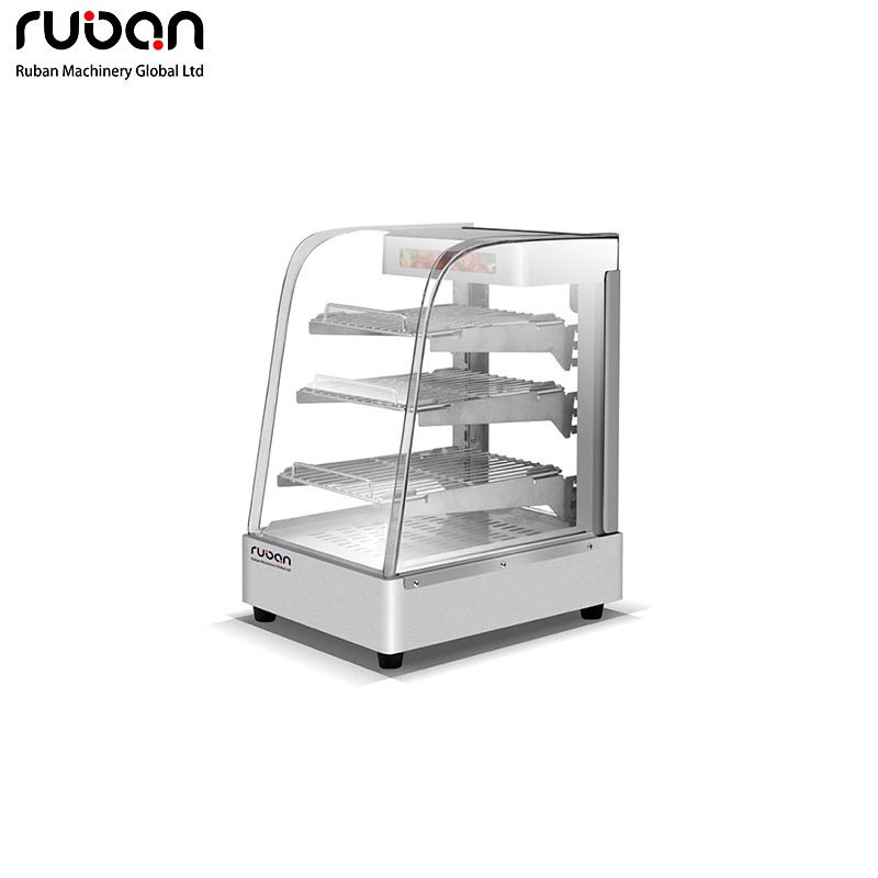 Commercial Countertop Curved Glass Food Warmer Display Cabinet for Cafes, Fast Food & Bakeries - Ruban