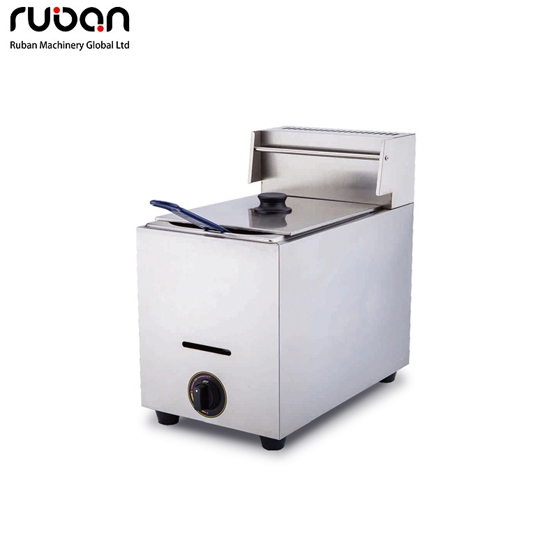 Compact Commercial Tabletop Gas Deep Fryer for Small Businesses & Food Trucks - Ruban