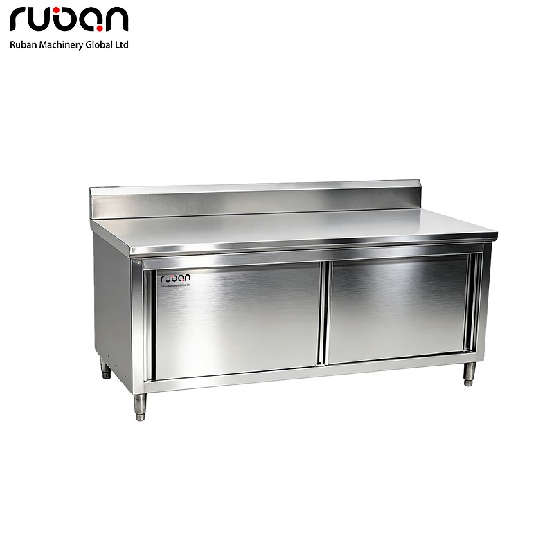 Stainless Steel Table Cabinet Stainless Steel Restaurant Buffet Kitchen Food Prep Work Table Bench Cab - Ruban