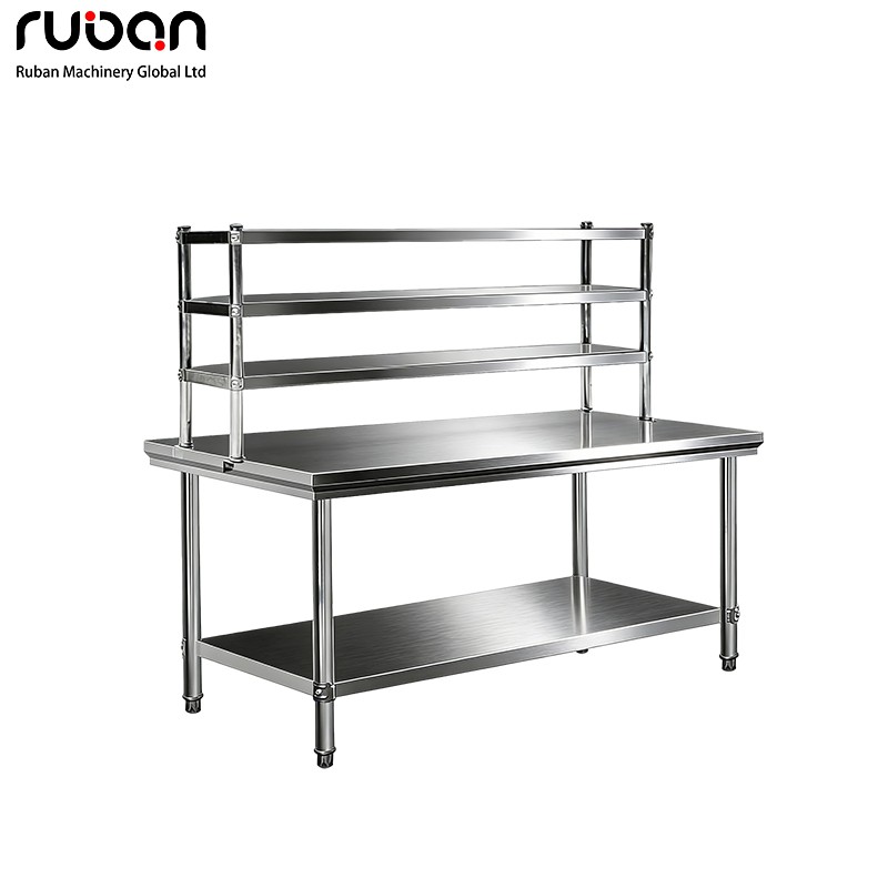 Commercial Restaurant 304 Stainless Steel Kitchen Working tables Catering service workbench with shelf - Ruban