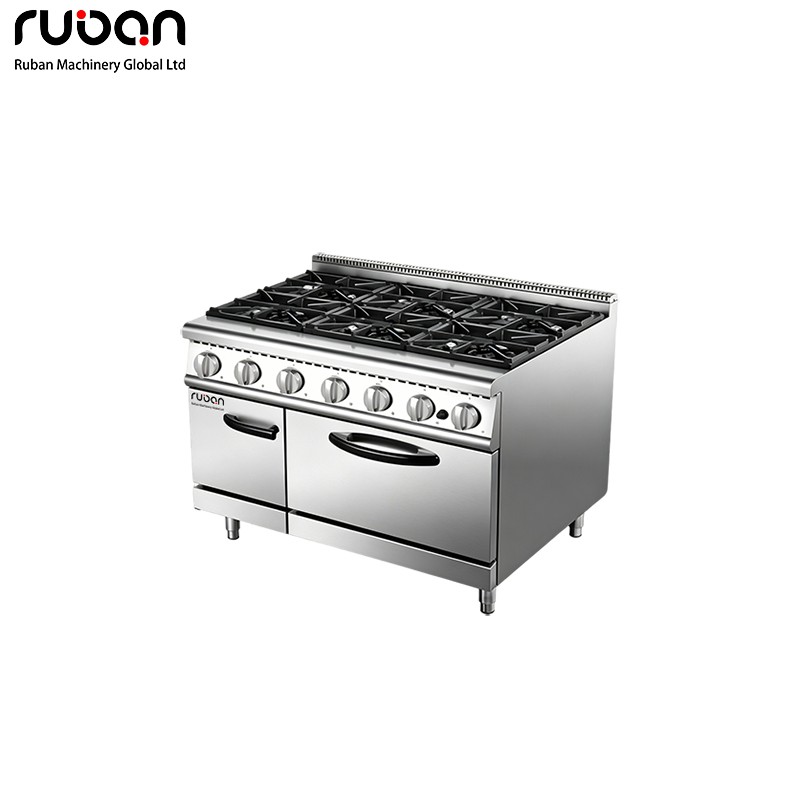 Commercial 6-Burner Gas Range with Oven for Restaurant Kitchens - Ruban