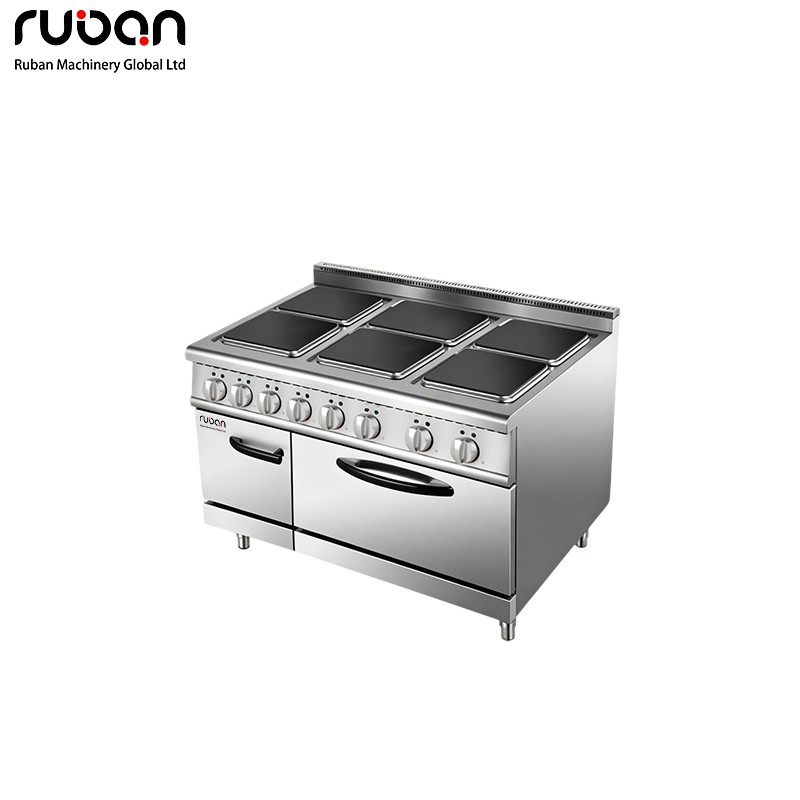 Commercial 6-Burner Electric Range with Oven – All-Electric Cooking Station for Restaurants - Ruban
