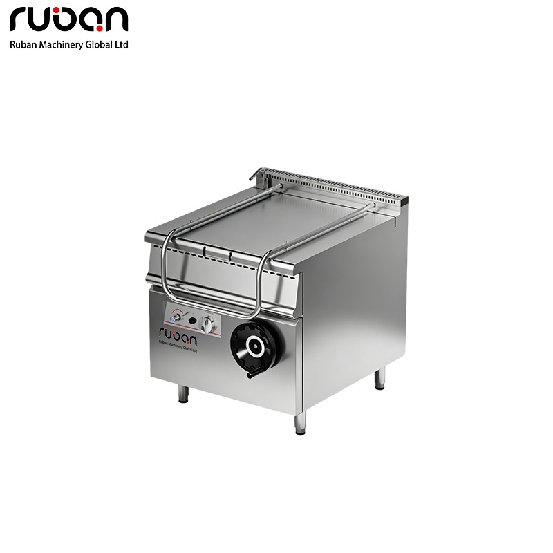 Commercial Gas Tilting Braising Pan – 80L Stainless Steel Skillet for Bulk Cooking - Ruban