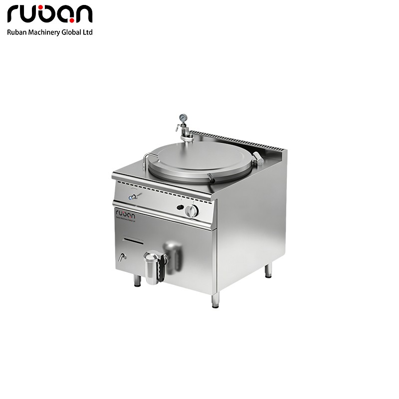 Commercial Gas Indirect Jacket Soup Kettle – 100-150L Stainless Steel Boiling Pan - Ruban