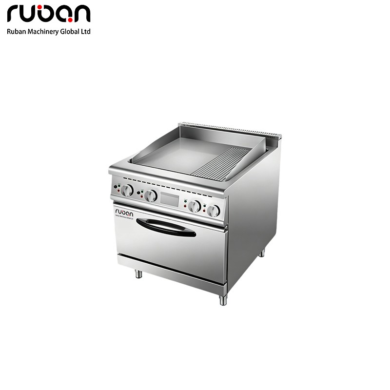 Commercial Electric Combination Griddle Oven | 2/3 Flat 1/3 Grooved Griddle & Oven Unit - Ruban