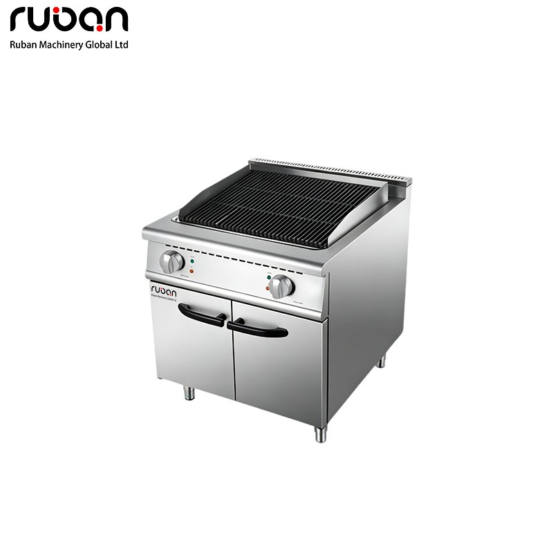 Heavy Duty Freestanding Electric Lava Rock Grill Station for Professional Kitchen - Ruban
