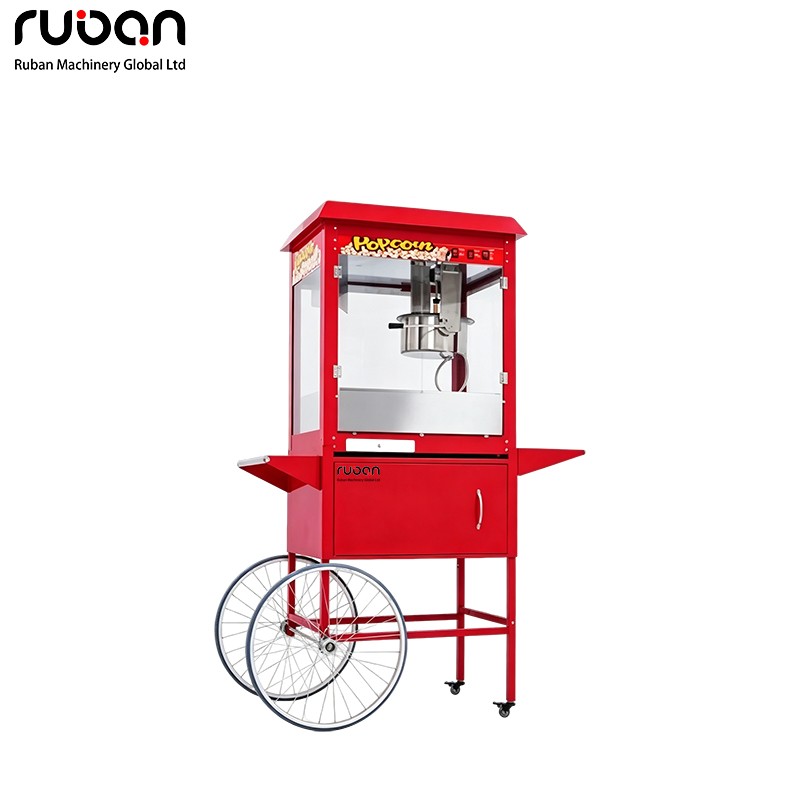 Mobile Popcorn Machine Trolley – Portable Commercial Popcorn Station - Ruban