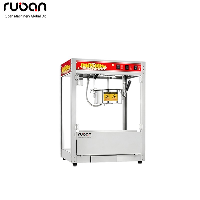 Commercial Flat Top Stainless Steel Popcorn Maker | Heavy Duty Electric Popper - Ruban