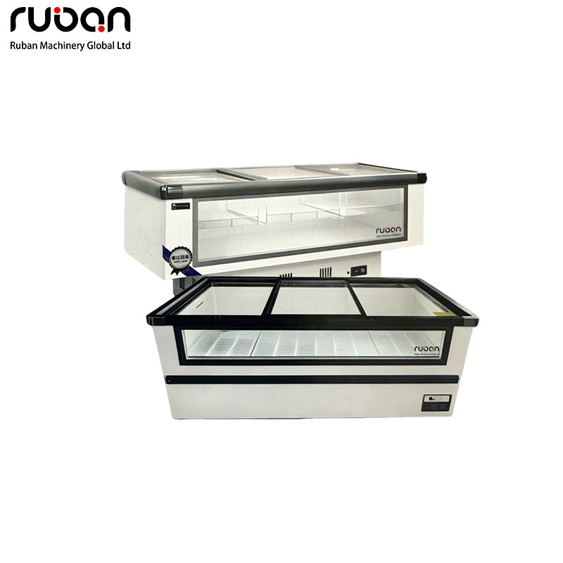 Luxury Perspective Glass Island Display Freezer Commercial Chest Cabinet - Ruban