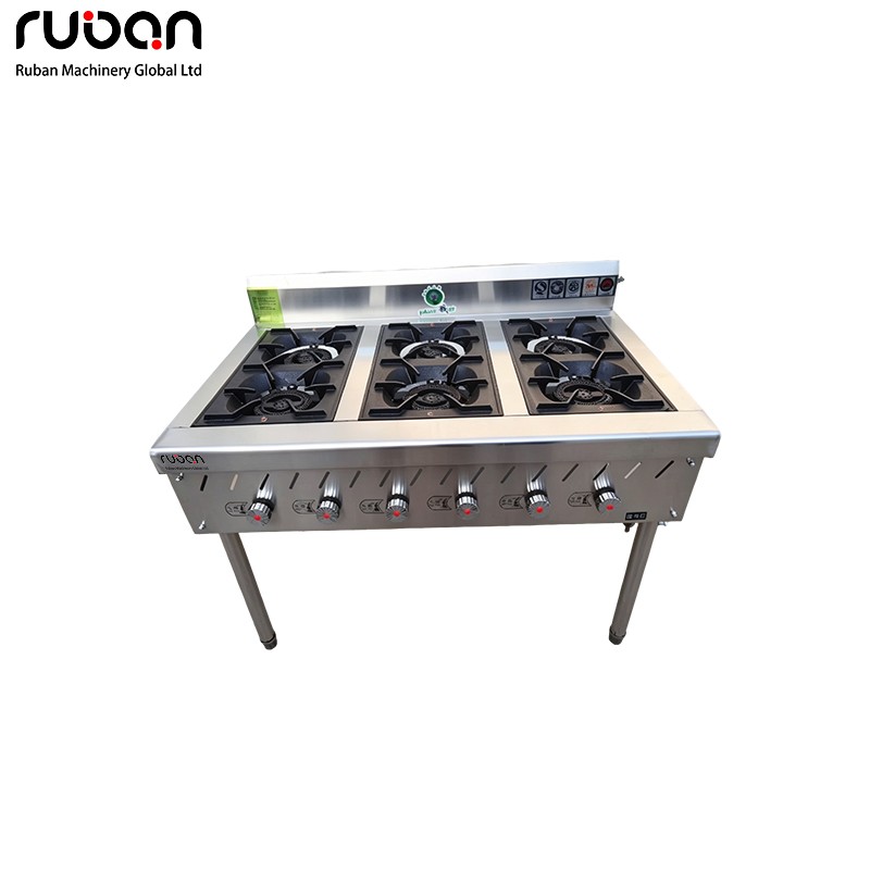 Heavy Duty 6 Burner Commercial Gas Stove for Restaurant & Catering - Ruban