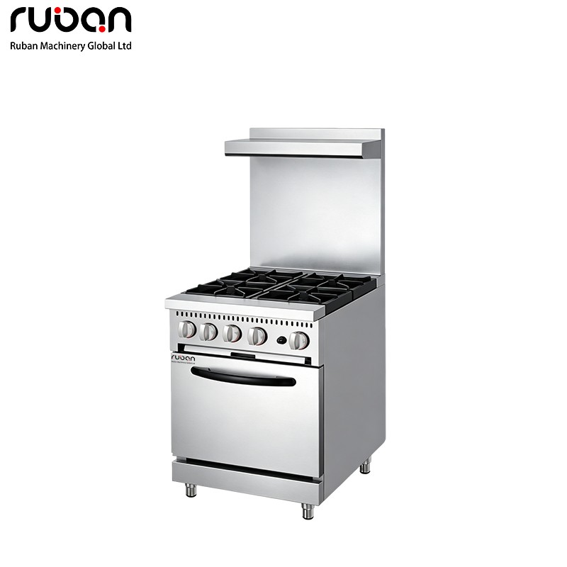Commercial Gas Range Oven | Premium 4-Burner Freestanding Stove for Kitchen - Ruban