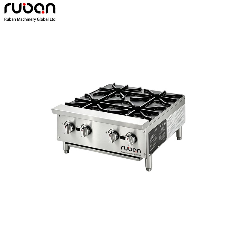 4 Burner Countertop Commercial Gas Hot Plate Cooktop - Ruban