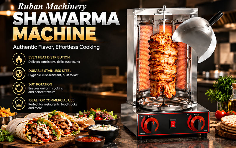 Igniting New Business Trends: In-Depth Analysis of Ruban Machinery High-Efficiency Commercial Gas Shawarma / BBQ Grill